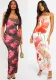 Print Summer Women's Holiday Style Strappy Long Dress