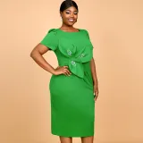 Spring & Summer Plus Size Flower Formal Party Bodycon Dress