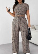 Plus Size Women's Casual Tight-Fitting Top Straight-Leg Pants Set