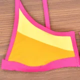 Sexy V-Neck Color Block Two-Piece Bikini Swimsuit