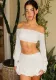 Spring Women's Fashion Sexy Crop Top Mini Skirt  Set