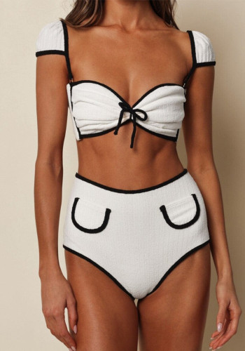 High Waist Bikini Lace-Up Two-Piece Swimsuit