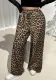 Street Casual Straight-Leg Wide Pants Fashion Leopard Print Plus Size Trousers