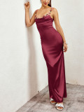 Summer Sexy Strap Low Back Lace-Up Embroidered Long Dress