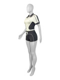Women summer sports short-sleeved Top and shorts two-piece set