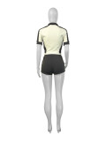 Women summer sports short-sleeved Top and shorts two-piece set