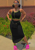 Women Style line sexy Crop Top and Skirt two-piece set