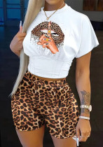 Women's Fashion Print Two-Piece Shorts Set