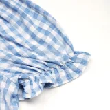 Women's Summer Bow Tie Plaid Casual Top