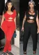 Women's Spring Summer Sleeveless Strapless Low Waist Three Piece Pants Set