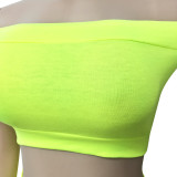 Women's Solid Color Off-Shoulder Casual Two Piece Pants Set