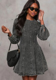 Women's Autumn Long-Sleeve Slim Waist Casual Denim Dress
