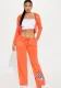 Women's Spring Print Hooded Zipper Two Piece Tracksuit