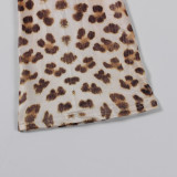 Women's Autumn Leopard Print Hooded Top and Pants Set
