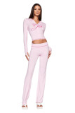 Women Strapless Top and Casual trousers two-piece set