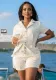 Women's Summer Turndown Collar Belted Jumpsuit