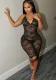 Women's Deep V Neck Lace See-Through High Waist Jumpsuit