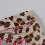 Women's Autumn Leopard Print Hooded Top and Pants Set