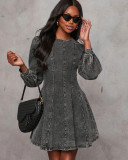 Women's Autumn Long-Sleeve Slim Waist Casual Denim Dress