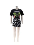 Women's Trendy Print Short-Sleeve T-shirt Shorts Two-Piece Set