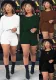 Women's Knit Sweater Shorts Nightclub Two-Piece Set