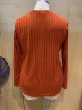 Women's Autumn Winter Solid Color Ribbed V-Neck Plus Size Pullover Top