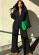 Women's Single-Breasted Turndown Collar Shirt Trousers Two-Piece Set