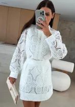 Elegant Lace Two-Piece Skirt Set