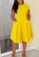 Women Spring Summer Casual Round Neck Pocket Dress