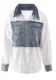 Women American Retro Color-blocking Patchwork Denim Shirt