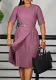 Women summer five-point sleeve pleated career dress