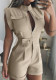 Women solid zipper pocket Cargo Shorts