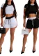 Women summer sports knitting Top and shorts two-piece set
