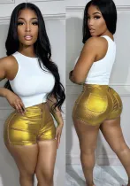 Spring Summer Women'S Metallic Candy Shorts