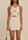 Women's White Floral Strap Mini Dress