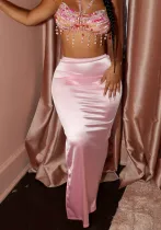 Women's Satin Slit Slim Skirt