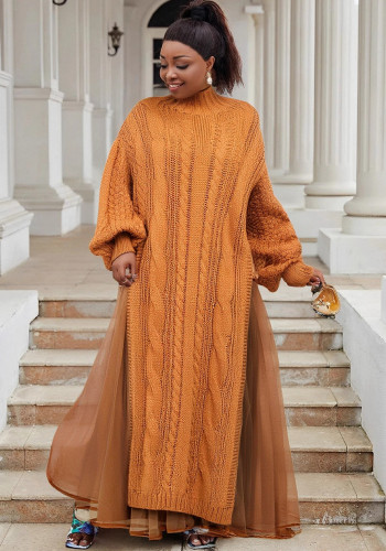 Women Casual Mesh Knitting Dress