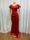 Solid Color Sexy Low-Back Slim Asymmetrical Long Dress
