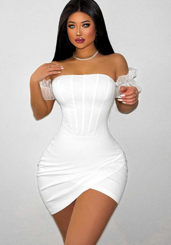 Women Asymmetrical Strapless Strapless Bodycon Dresses