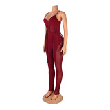 Women Mesh See-Through Sexy Suspender Jumpsuit