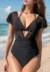 Women Mesh Patchwork Sexy One-piece Swimsuit Bikini Two-piece Set