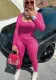 Women Casual Ribbed Solid Top and Pants Two-Piece Set