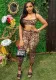 Women printed sexy suspender top and pants two-piece set