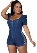 Women Sexy Style Chain Hollow Denim Jumpsuits