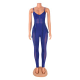 Women Mesh See-Through Sexy Suspender Jumpsuit