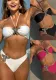 Women Solid Starfish Applique Embroidery Sexy Lace-Up Swimsuit Two Pieces