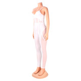 Women Mesh See-Through Sexy Suspender Jumpsuit