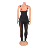 Women Mesh See-Through Sexy Suspender Jumpsuit