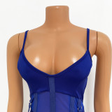 Women Mesh See-Through Sexy Suspender Jumpsuit