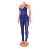 Women Mesh See-Through Sexy Suspender Jumpsuit